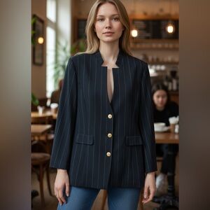 Vintage ELECTRE Paris Blazer Size Medium Long Sleeves Gold Metal Buttons Closure